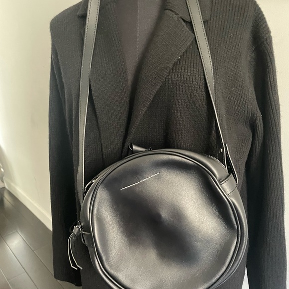 ♠️sold 🎀 MM6 MAISON MARGIELA BOW CROSSBODY black leather shoulder BAG - Picture 3 of 8